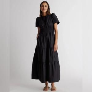 Quince Black Tiered Maxi Dress